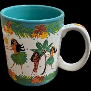 ISLAND HERITAGE HULA HONEY MUG Tropical HAWAII Cup 2008 Turquoise Aloha #03512
